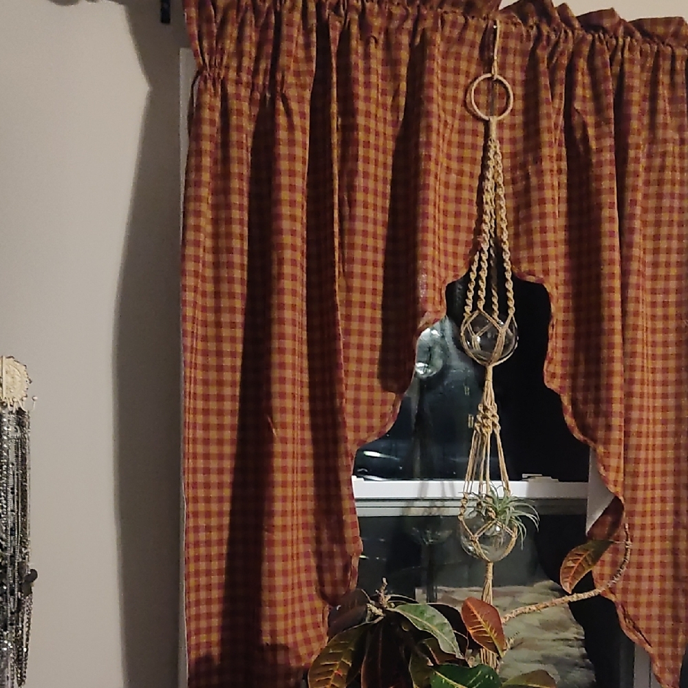 Rustic swag curtains
